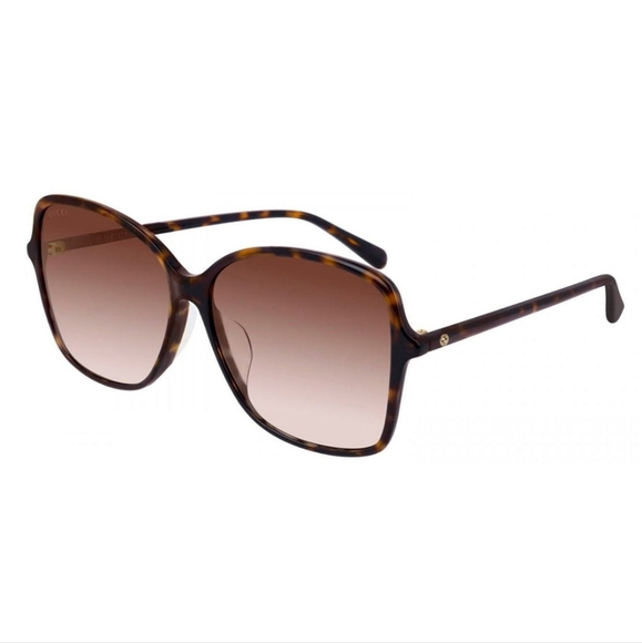 Gucci Oversized Butterfly Sunglasses Havana Tortoiseshell Brown NEW - Picture 12 of 13